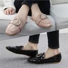 Square-toe Hoop-accent Patent Loafers