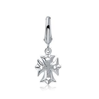 Platinum Plated 925 Sterling Silver Cross Charm