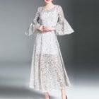Lace 3/4-sleeve Midi Dress