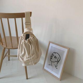 Drawcord Bucket Sling Bag Beige - One Size