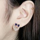 Rhinestone Bow-accent Earrings