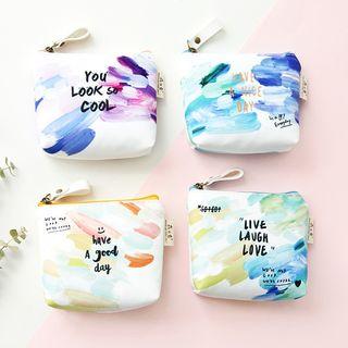 Lettering Watercolor Print Coin Purse