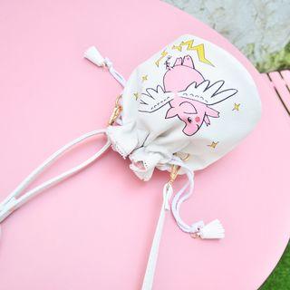 Pig Print Bucket Bag White - One Size