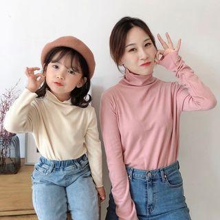 Family Matching Turtleneck Long-sleeve T-shirt