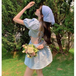 Open-back Square-neck Mini Dress