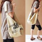 Lettering Printed Canvas Cross Bag