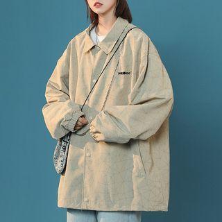 Print Oversized Baseball Jacket