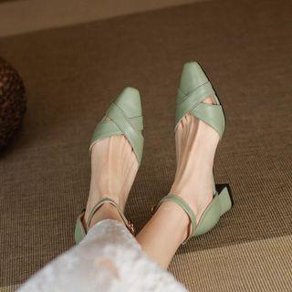 Chunky Heel Cutout Sandals