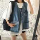 Denim Loose-fit Vest