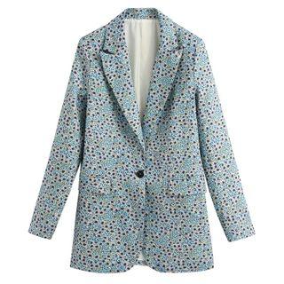 One-button Patterned Blouse