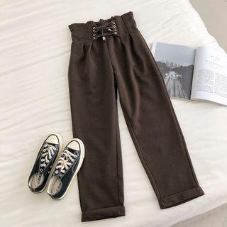 Roll-up High-waist Cropped Pants