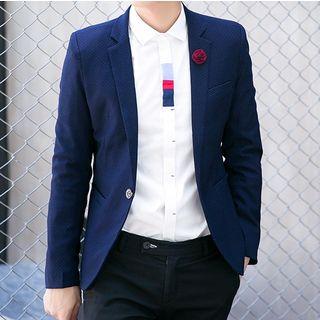 Plain Blazer With Brooch