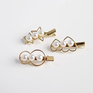 Wireframe Pearl Accent Hair Clip