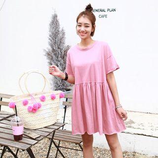 Short-sleeve Ruffle-hem T-shirt Dress
