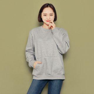 Kangaroo-pocket Fleece-lined Pullover