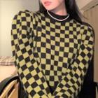 Checkered Sweater Green & Black - One Size