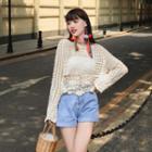 Pointelle Knit Top Almond - One Size