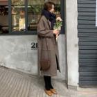 Loose-fit Long Coat Gray - One Size