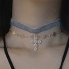 Retro Cross Pendant Choker 0361a - Set Of 3 - One Size