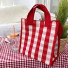 Plaid Canvas Tote Red - One Size