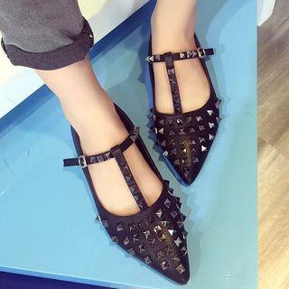 T-strap Studded Flats