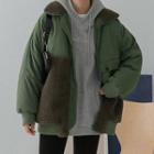 Cargo Color Block Over-sized Padded Coat