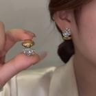Shell Rhinestone Alloy Earring 1 Pair - Gold - One Size