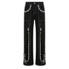 High Waist Lace-up Loose Fit Jeans