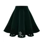 Laser Cut Midi A-line Skirt