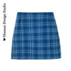 High-waist Checker Mini Pencil Skirt In 8 Colors