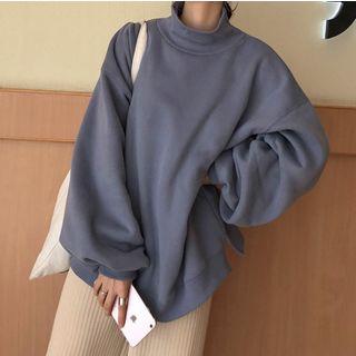 Mock-neck Sweatshirt Grayish Blue - One Size