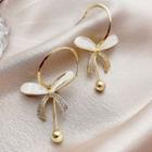 Alloy Butterfly Dangle Earring 1 Pair - White Butterfly - Gold - One Size