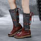 Pattern Embroidered Long Boots