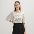 U-neck Letter Loose-fit T-shirt
