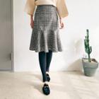 Ruffle-hem Check Skirt