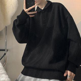 High Neck Plain Oversized Sweater
