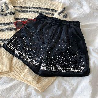 High-waist Velvet Shorts Black - One Size