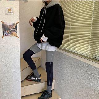 Two-tone Drawstring Hoodie / Leggings