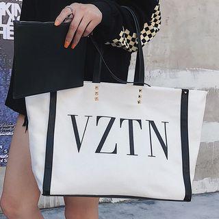 Set: Letter Carryall Bag + Clutch