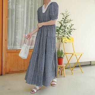 Lace-detail Pattern Long Dress
