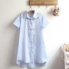 Short-sleeve Embroidered Long Shirt