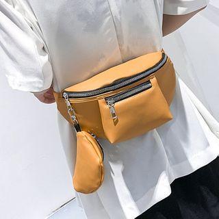 Plain Zip Sling Bag With Coin Purse