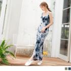 Twisted Front Tie-dyed Sleeveless Maxi Dress