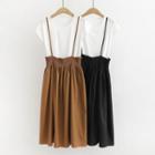 Set: Short-sleeve T-shirt + Midi Jumper Skirt