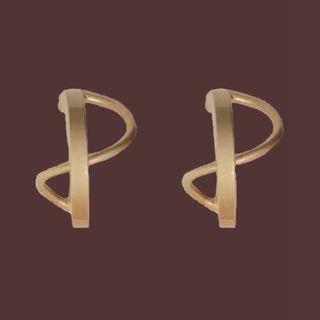 Twist Drop Earring 1 Pair - Drop Earring - S925silver - Gold - One Size
