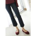 Band-waist Washed Straight-cut Jeans