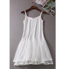 Spaghetti Strap Mesh Paneled Dress