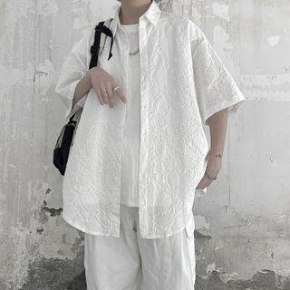 Short-sleeve Embossed Shirt