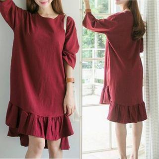 Dip Back 3/4-sleeve T-shirt Dress