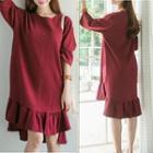 Dip Back 3/4-sleeve T-shirt Dress